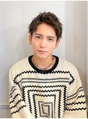 刈り上げショートメンズパーマナチュラルアップバング
