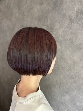 オーガニック ヘアサロン クスクス(organic hair salon kusu kusu) ピンクローズ×ボブ