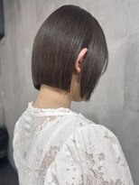 ラベル 渋谷(LAVEL) 透明感ダークグレージュミニボブ切りっぱなしボブ