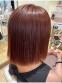 20代30代40代大人可愛いカッパーブラウンボブ