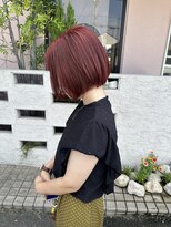 ウニレ バイ センス(unire by sense)&nbsp;【ブリーチ無しWカラー】コンパクトボブ×ボルドーピンクカラー