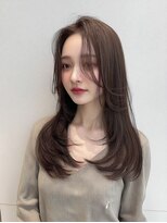 レア 渋谷(Le'a) 韓国ヘア 韓国レイヤー 顔周りレイヤー ココアブラウン