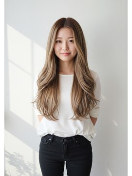 フュージョンファイブ(FUSION5) レイヤーロングベージュ20代30代40代くびれエクステ韓国ヘア