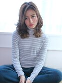 グレージュ×スポンテニアス×グラデーションカラー ミディアム