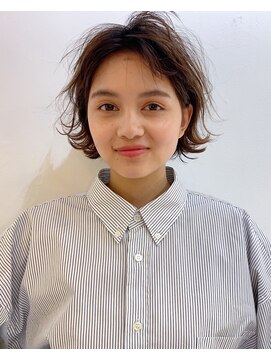 グッデイ ヘアー(GOOD DAY HAIR) ミニボブ 毛先パーマ　黒髪 シアーグレージュ　くすみベージュ