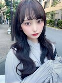 マロンベージュ/極細ハイライト/かきあげバング[銀座]