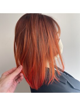 美容室 アイディー i-dee グラデーション×オレンジ