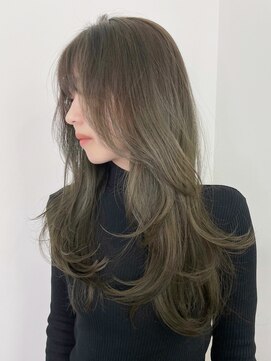 アイティー バイ アルバム 中野店(IT by ALBUM) オリーブベージュ_斜めバンググレージュカラー_ba455381