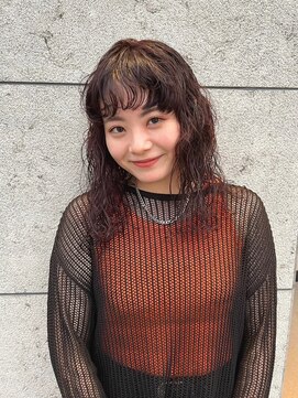 ニール シトロン 名古屋 伏見 丸の内(NEELU citron) 【Neeluscuro_take】スパイラルパーマ×ボルドーカラー