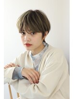 エクリジユウガオカ(equri Jiyugaoka) 【自由が丘】大人丸みショート×ピンクベージュ