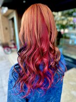 カフェアンドヘアサロン リバーブ(cafe&hair salon re:verb)&nbsp;グラデーションインナーカラー☆オレンジ×レッド
