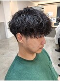 波巻きパーマメンズヘアメンズマッシュ波巻きスパイラルパーマ