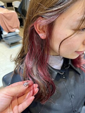 ラッシュ(rush) インナーカラー×ボルドーカラー