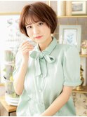 ひし形ヘアベージュピンクガーリーボブa戸田公園20代30代40代