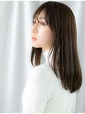 アースカラー小顔ツヤ髪ニュアンスストレートo古河20代30代40代