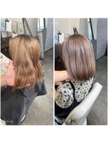 ムーブ(Moob)&nbsp;落ち着き感くすみ+ミルクティーカラー髪質改善メニュー【別府】