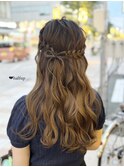 ヘアリボンハーフアップ♪