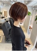大人ショートボブショートカットマッシュショート透明感カラー