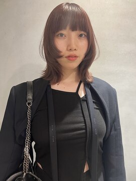 ペレ 梅田(PELE) ホワイトグレージュ/デジタルパーマ/チェリーブラウン