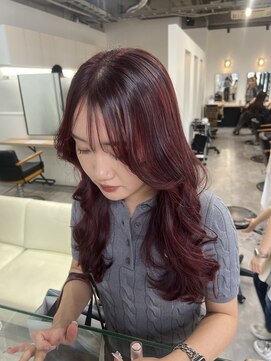 ジーニー 横浜(giinii) ブリーチ無しダブルカラー/ワインレッド/ボルドー