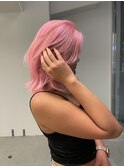 ★海外風ミディアムレイヤー/ニュアンスヘア/ベイビーピンク銀座