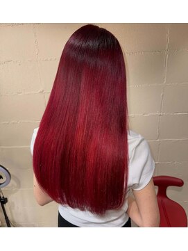 ゼロヨンハチ(048) biscosレッド×シールエクステ