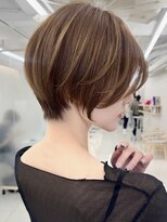 エジョン 三鷹店(Aejon) ハンサムショートボブ顔周りレイヤーボブマロンベージュ小顔ヘア