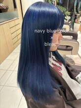アース 武蔵境店(HAIR & MAKE EARTH)&nbsp;武蔵境で人気のネイビーブルーカラー｜ブリーチで作る深みブルー