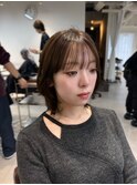 ミルクティーブロンド/ダークブルー/デジタルパーマ/心斎橋