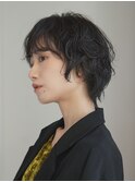 ショート・ボブ/絶壁解消/前髪あり/20代/30代/丸顔