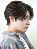 エイド 本店(aid)&nbsp;前下がり毛流れセンターパートメンズミディアムショート