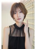 ショートカット×ひし形ショートボブ×前髪あり20代30代40