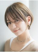 20代30代40代50代小顔ひし形ショートボブ丸み前下がり