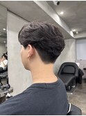 センターパートニュアンスパーマ