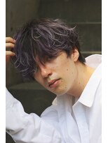 ハイライトカラーデザイン×ツーブロックマッシュ