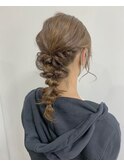 編み下ろしアレンジ♪編み込み/ローポニーテール 20代30代40代