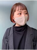 ボブ+ピンクオレンジインナーカラー
