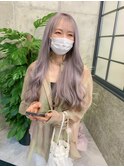 【schon】ラベンダー×ミルクティー×前髪×イヤリングカラー