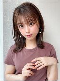 大人かわいい 外ハネくびれボブ ベージュ ラベンダーカラー 