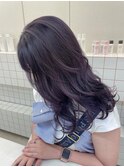 《花屋併設》ハイライトラベンダー寒色系カラー波巻き◎20代30代