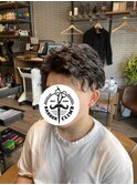 ツーブロ×スパイラルパーマ