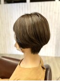 夏ショートマッシュアッシュベージュ/大人ボブ/亀戸