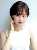 ウルフショート/外巻きパーマ/サイドバング/マロンブラウン所沢