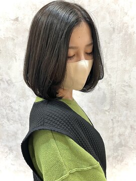 ラボヌールヘアー オリビエ 北千住店(La Bonheur hair Olivier) 丸みボブ×縮毛矯正☆ショコラアッシュ/ヘルシースタイル