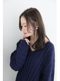 前髪なし大人かわいいワンカールに色っぽレイヤーミディ