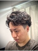 かき上げサマーパーマスタイル