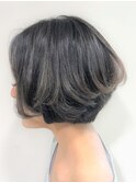 30代40代大人かわいいヘアショート,白髪ぼかしハイライト/草加駅