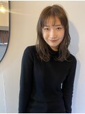 シフォンベージュフレアバングナチュラルレイヤー