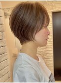 白髪ぼかし/ひし形/癖毛/大人ショートボブ/60代50代40代