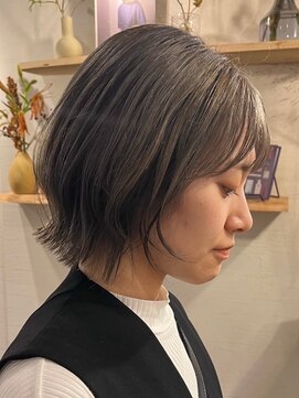 ミルヘアデザイン(mil hair design) 外はねボブ きりっぱなし 韓国風 髪質改善トリートメント